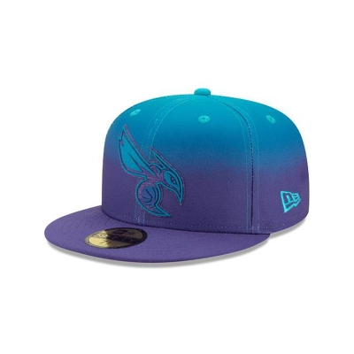 Blue Charlotte Hornets Hat - New Era NBA Back Half 59FIFTY Fitted Caps USA5937284